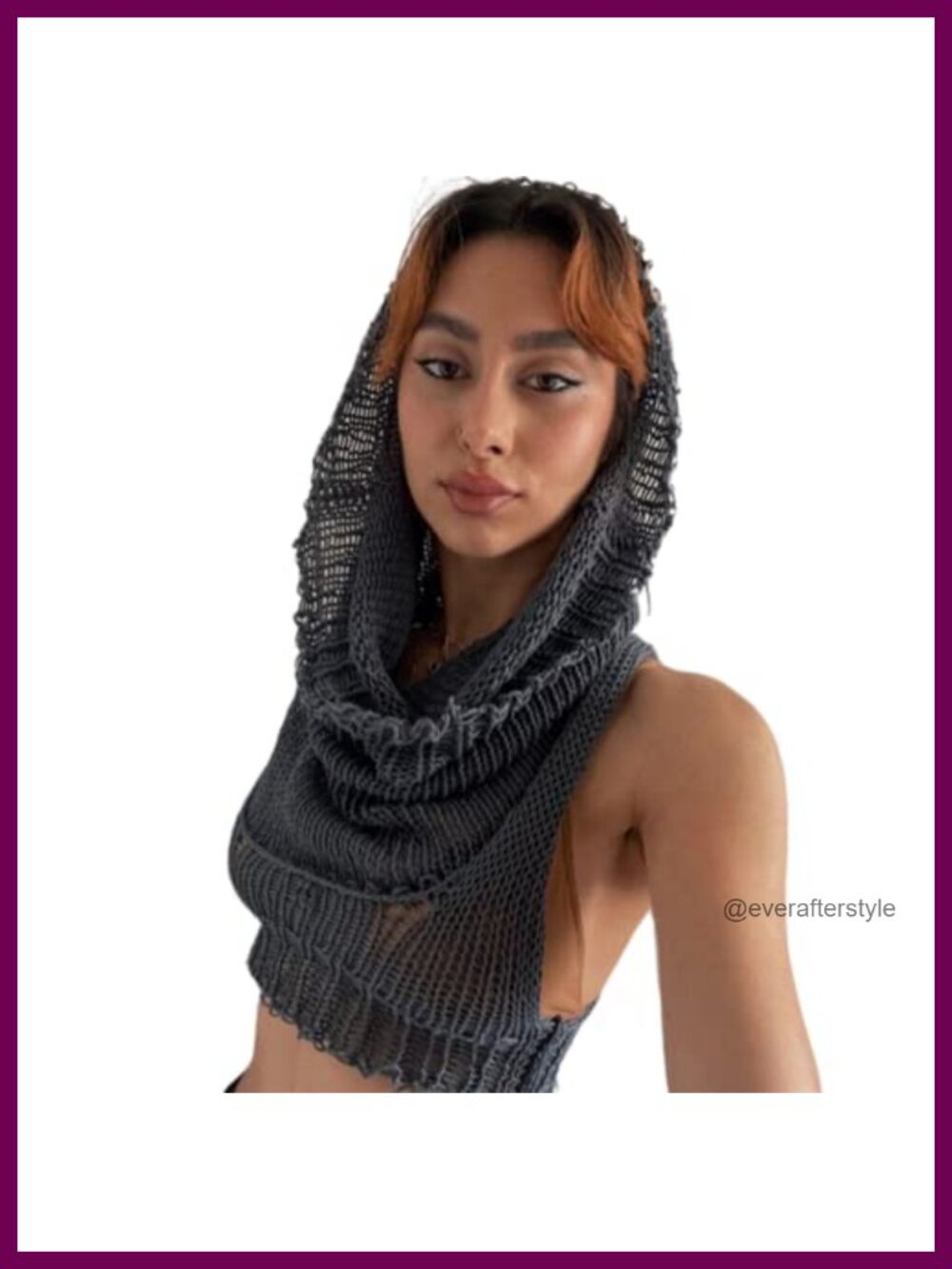 Women Sleeveless Hooded Knit Sweater Vest Cropped Streetwear Rave Club